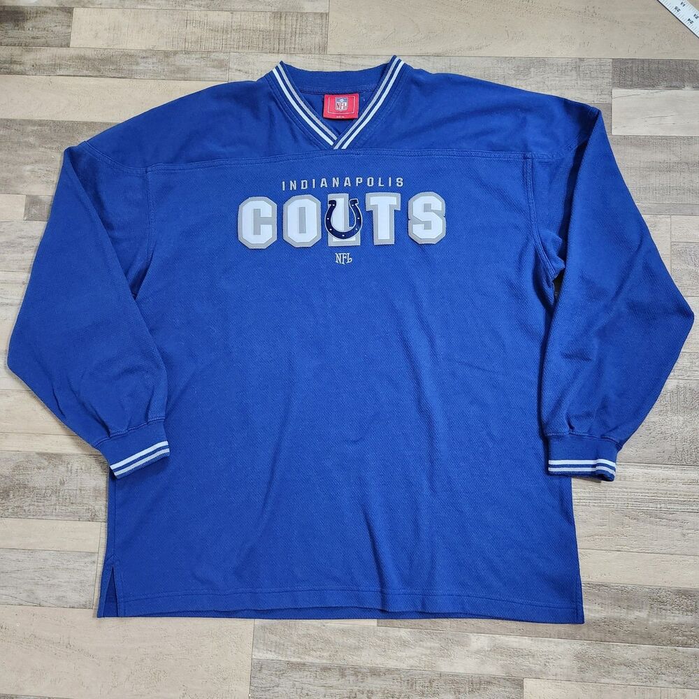 Y2K Indianapolis Colts Long-sleeve Pullover Jersey Size XL Embroidered Vintage